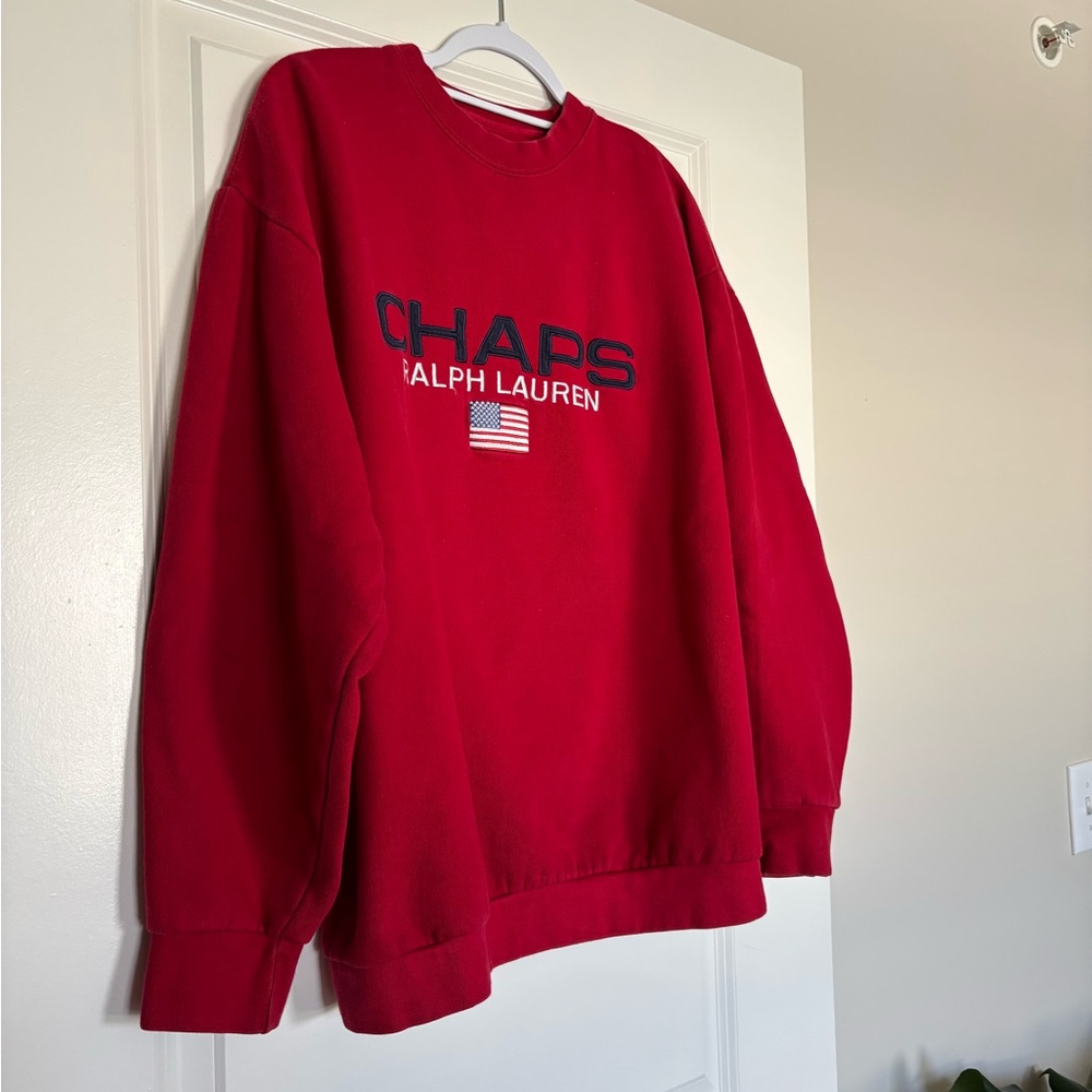 Ralph Lauren Chaps Vintage Men's Red Crewneck Sweatshirt